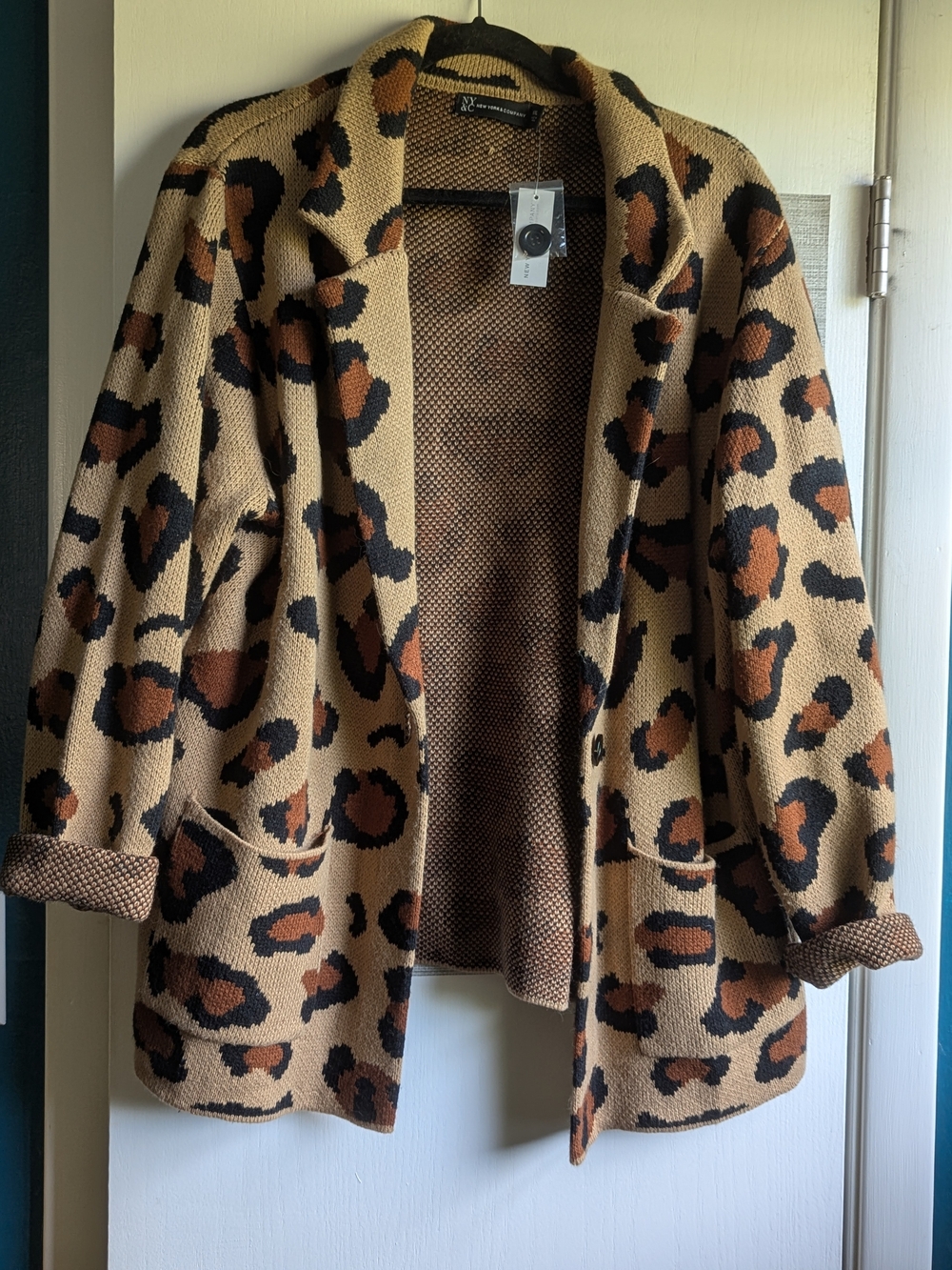 NWT Leopard Print Open Front Coatigan/Blazer
